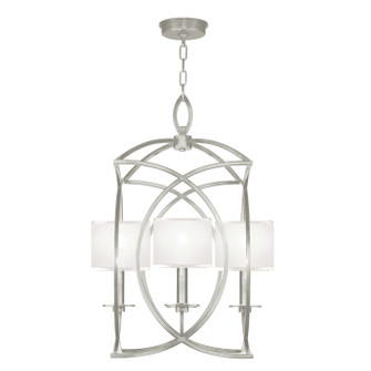 Cienfuegos Four Light Chandelier in Silver Leaf w/White Fabric Shades (48|887740-SF41)
