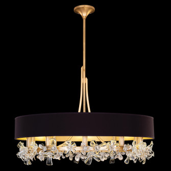 Azu LED Chandelier in Gold Leaf w/Black Fabric & Gold Inner Lining Shades (48|915240-23ST)