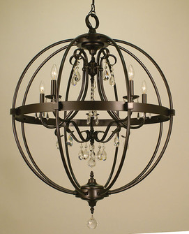 Compass Five Light Foyer Chandelier in Polished Nickel (8|1069 PN)