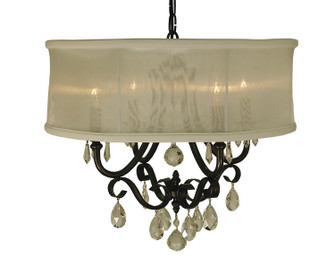 Liebestraum Four Light Chandelier in Brushed Nickel with Sheer Cream Shade (8|1234 BN/SC)