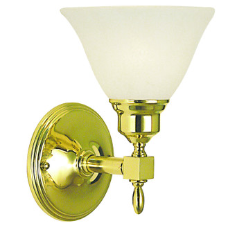Taylor One Light Wall Sconce in Antique Brass w/White Marble Glass Shade (8|2431 AB/WH)