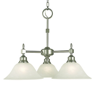 Taylor Three Light Chandelier in Brushed Nickel w/Amber Marble Glass Shade (8|2439 BN/AM)