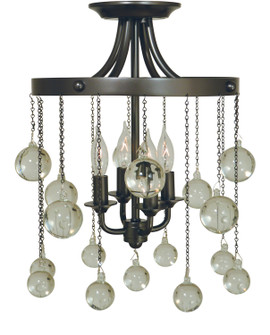 Falling Stars Four Light Flush / Semi-Flush Mount in Mahogany Bronze (8|4762 MB)