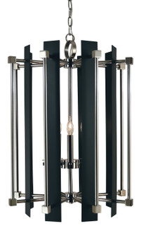 Louvre Five Light Foyer Chandelier in Satin Pewter w/Polished Nickel (8|4805 SP/PN)