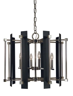 Louvre Six Light Chandelier in Satin Pewter w/Polished Nickel accents (8|4807 SP/PN)