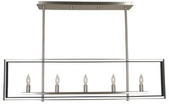 Symmetry Five Light Island Chandelier in Antique Brass w/Matte Black (8|4869 AB/MBLACK)