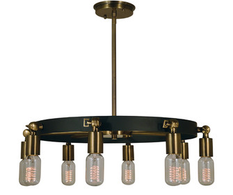 Felix Eight Light Chandelier in Antique Brass with Matte Black (8|4889 AB/MBLACK)