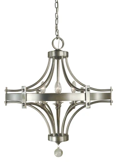 Regent Six Light Chandelier in Satin Pewter w/Polished Nickel Accents (8|4920 SP/PN)