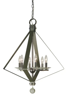 Ice Six Light Chandelier in Polished Nickel w/Satin Pewter Accents (8|4926 PN/SP)