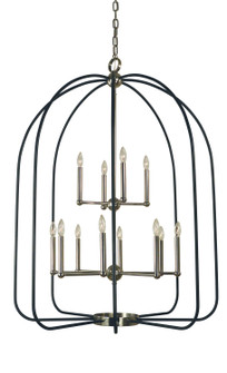 Boulevard 12 Light Chandelier in Polished Nickel w/Matte Black Accents (8|4932 PN/MBLACK)