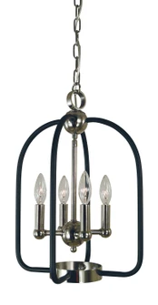 Boulevard Four Light Chandelier in Polished Nickel w/Matte Black Accents (8|4934 PN/MBLACK)