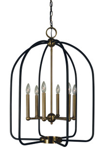 Boulevard Six Light Chandelier in Polished Nickel w/Matte Black Accents (8|4936 PN/MBLACK)