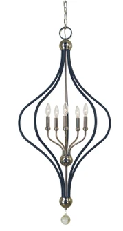 Boulevard Five Light Chandelier in Antique Brass w/Matte Black Accents (8|4950 AB/MBLACK)