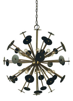 Apogee 20 Light Chandelier in Antique Brass with Mahogany Bronze Accents (8|4978 AB/MB)