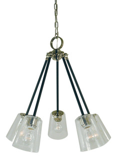 Felix Five Light Chandelier in Antique Brass w/Matte Black Accents (8|4999 AB/MBLACK)