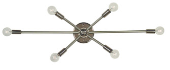Simone Six Light Wall Sconce in Polished Nickel with Matte Black Accents (8|5016 PN/MBLACK)