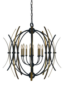 Monique Eight Light Chandelier in Mahogany Bronze w/Antique Brass Accents (8|5058 MB/AB)