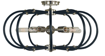 Pulsar Five Light Flush / Semi-Flush Mount in Polished Nickel w/Matte Black Accents (8|5100 PN/MBLACK)