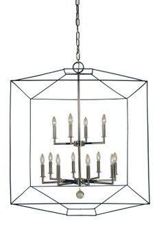 Isabella 12 Light Chandelier in Polished Nickel w/Matte Black Accents (8|5308 PN/MBLACK)