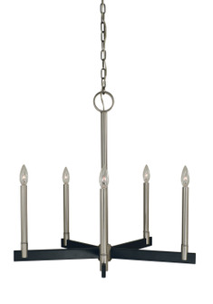 Jessica Five Light Chandelier in Brushed Nickel/Matte Black (8|5355 BN/MBLACK)