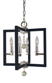 Minimalist Elegant Four Light Chandelier in Polished Nickel/Matte Black (8|5362 PN/MBLACK)