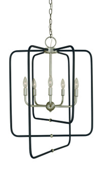 Montrose Five Light Foyer Chandelier in Satin Pewter w/Matte Black (8|5427 SP/MBLACK)