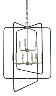 Montrose Nine Light Foyer Chandelier in Satin Pewter w/Matte Black (8|5429 SP/MBLACK)