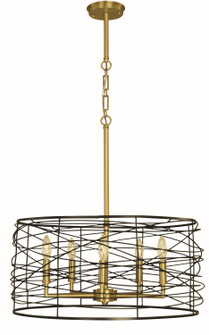 Boca Five Light Chandelier in Brushed Brass and Matte Black (8|5615 BR/MBLACK)