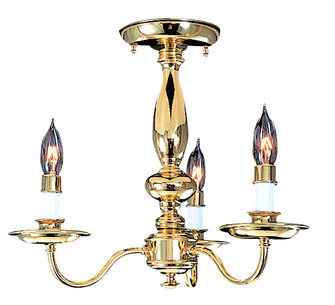 Jamestown Three Light Flush / Semi-Flush Mount in Polished Brass (8|9133 PB)