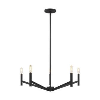 Vector Five Light Chandelier in Midnight Black (454|3124305-112)