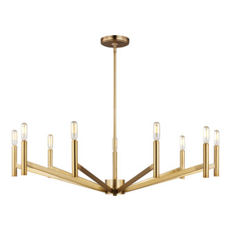 Vector Nine Light Chandelier in Satin Brass (454|3124309EN-848) Vector Nine Light Chandelier in Satin Brass (454|3124309EN-848)