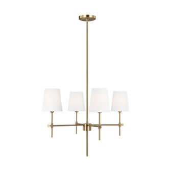 Baker Four Light Chandelier in Satin Brass (454|3187204EN-848)