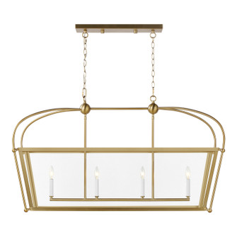 Charleston Four Light Linear Foyer in Satin Brass (454|6691004-848)