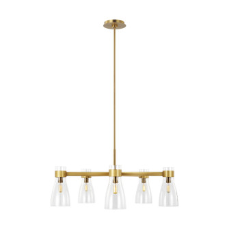 Moritz Five Light Chandelier in Burnished Brass (454|AEC1005BBS)