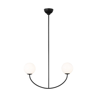 Galassia Two Light Linear Chandelier in Midnight Black (454|AEC1042MBK)