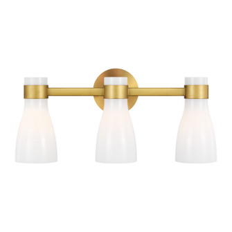 Moritz Three Light Vanity in Burnished Brass with Milk White Glass (454|AEV1003BBSMG)