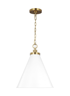 Wellfleet One Light Pendant in Matte White and Burnished Brass (454|CP1271MWTBBS)