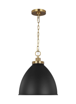 Wellfleet One Light Pendant in Midnight Black and Burnished Brass (454|CP1291MBKBBS) Wellfleet One Light Pendant in Midnight Black and Burnished Brass (454|CP1291MBKBBS)