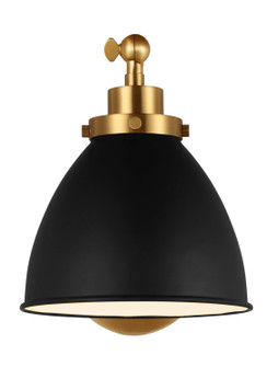 Wellfleet One Light Wall Sconce in Midnight Black and Burnished Brass (454|CW1131MBKBBS)