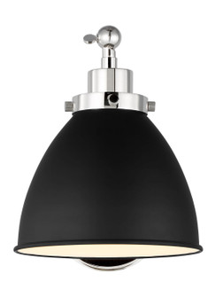 Wellfleet One Light Wall Sconce in Midnight Black and Polished Nickel (454|CW1131MBKPN) Wellfleet One Light Wall Sconce in Midnight Black and Polished Nickel (454|CW1131MBKPN)