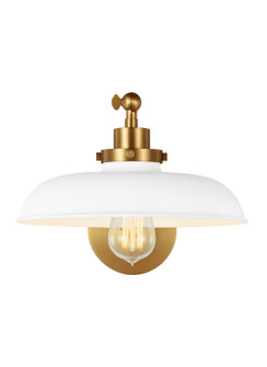 Wellfleet One Light Wall Sconce in Matte White and Burnished Brass (454|CW1141MWTBBS)