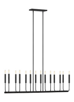 Brianna 14 Light Linear Chandelier in Aged Iron (454|EC10614AI)