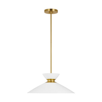Heath One Light Pendant in Matte White and Burnished Brass (454|EP1231MWTBBS)
