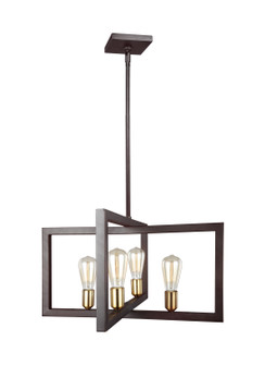 Finnegan Four Light Chandelier in New World Bronze (454|F3145/4NWB)