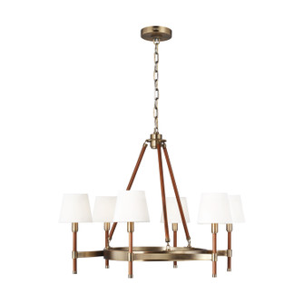 Katie Six Light Chandelier in Time Worn Brass (454|LC1006TWB)