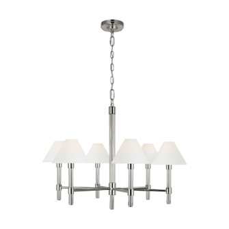 Robert Six Light Chandelier in Polished Nickel (454|LC1076PN)