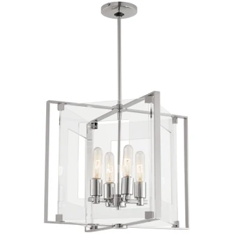 Crystal-Clear Four Light Pendant in Polished Nickel (42|P1404-613)