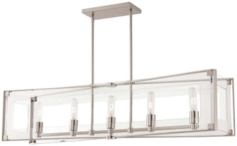 Crystal-Clear Five Light Island Pendant in Polished Nickel (42|P1405-613)