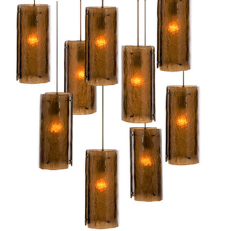 Textured Glass Nine Light Pendant in Matte Black (404|CHB0044-09-MB-FS-C01-E2)