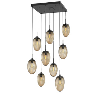 Meteo Nine Light Pendant in Matte Black (404|CHB0063-09-MB-B-C01-E2)